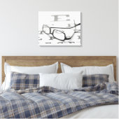 Studio-opname van oogleden op ooggrafiek canvas afdruk (Insitu (Slaapkamer))