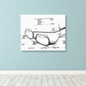 Studio-opname van oogleden op ooggrafiek canvas afdruk (Insitu (Houten vloer))
