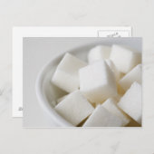 Studio-opname van suikerblokjes in kom briefkaart (Voorkant / Achterkant)