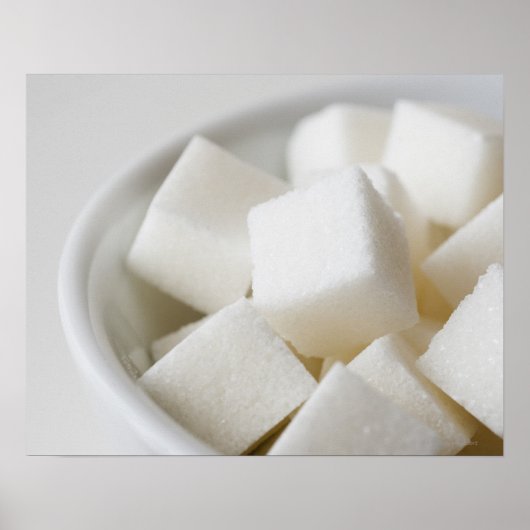 Studio-opname van suikerblokjes in kom poster (Voorkant)