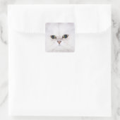 Studio-opname van witte Perzische kat Vierkante Sticker (Tas)