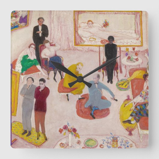 Studio Party van Florine Stettheimer Vierkante Klok (Voorkant)
