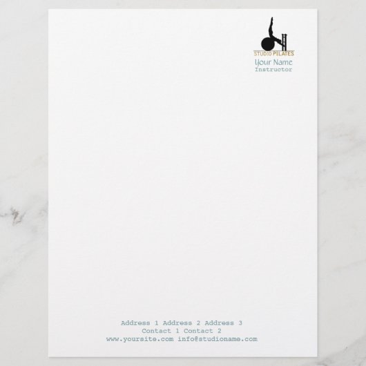 Studio Pilates - Letterhead Briefhoofd Sjabloon (Voorkant)