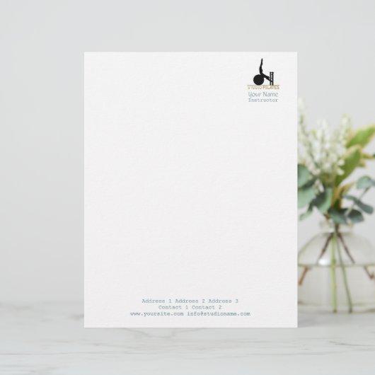 Studio Pilates - Letterhead Briefhoofd Sjabloon (Staand voorkant)