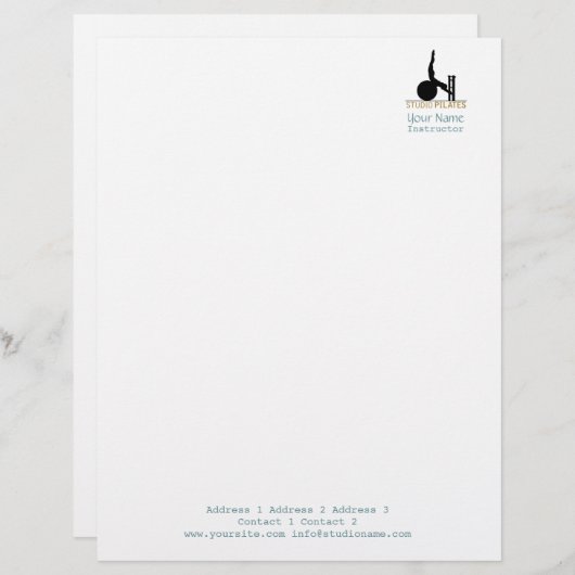 Studio Pilates - Letterhead Briefhoofd Sjabloon (Voorkant / Achterkant)