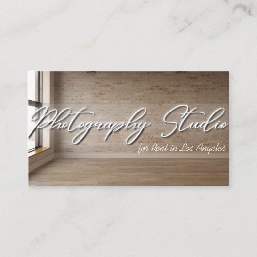 Studio-ruimte voor fotografie voor huur visitekaartje (Voorkant)