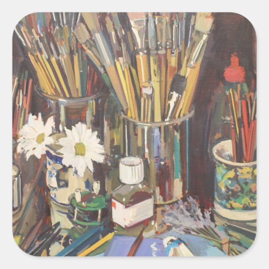 Studio stille levens 2012 vierkante sticker (Voorkant)