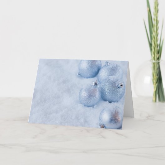 Studio van het zilveren ornament van Kerstmis op Feestdagen Kaart (Voorkant)