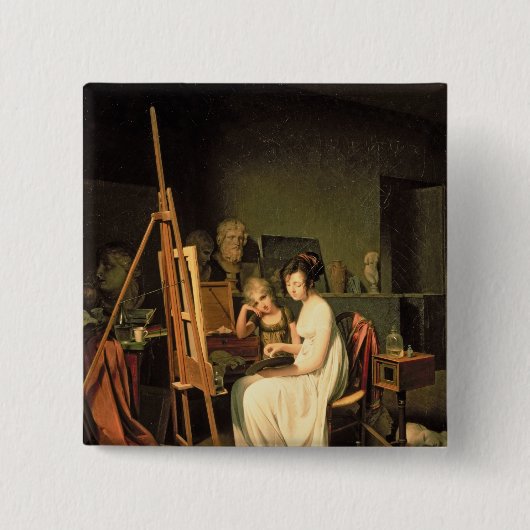 Studio van kunstenaar vierkante button 5,1 cm (Voorkant)