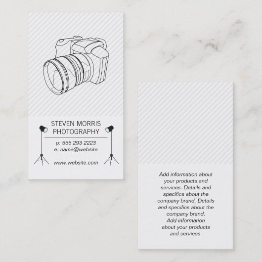 Studiolampen | Fotograaf | Camera Visitekaartje (Voorkant / Achterkant)