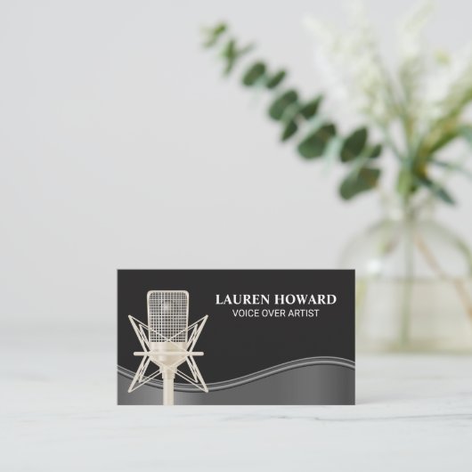 studiomicrofoon | Singer geluidstechnicus Visitekaartje (Staand voorkant)