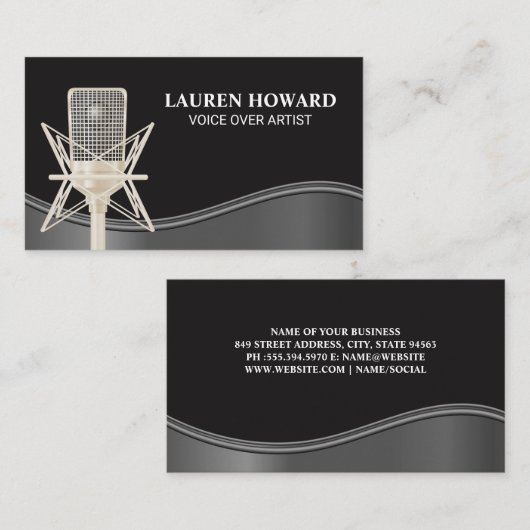 studiomicrofoon | Singer geluidstechnicus Visitekaartje (Voorkant / Achterkant)