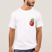 Studious Apple Bookworm Character T-shirt (Voorkant)