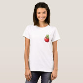 Studious Apple Bookworm Character T-shirt (Voorkant volledig)