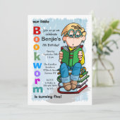 Studious Boy Invitation Kaart (Staand voorkant)