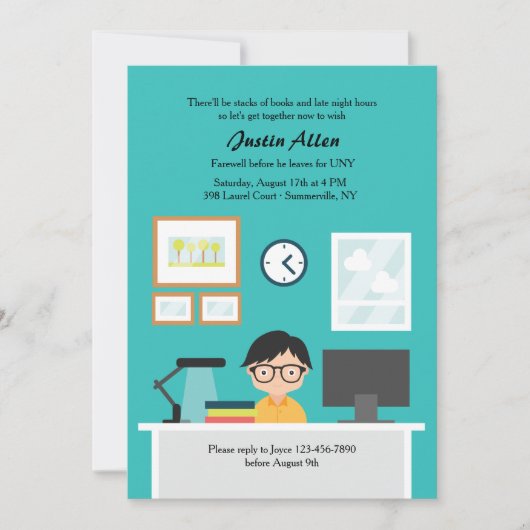Studious Boy Uitnodiging (Voorkant)