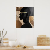 Studious Gentleman met Brillen Abstract Poster (Keuken)
