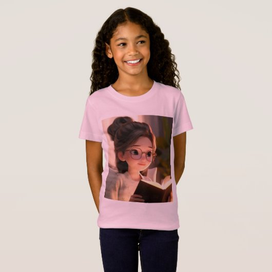 Studious Girl Schattige T Shirt (Voorkant volledig)