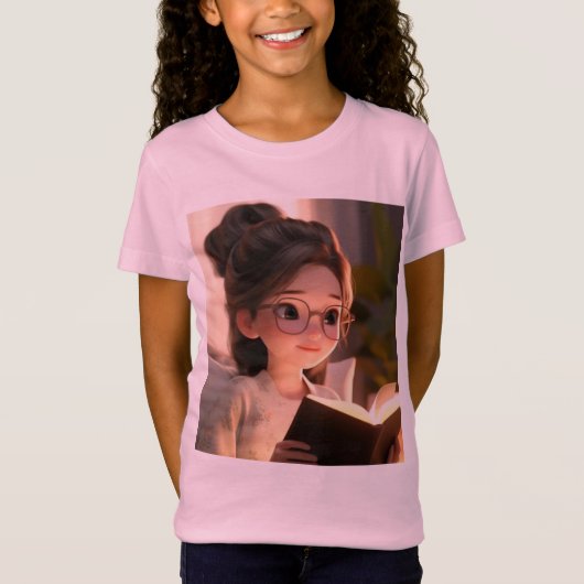 Studious Girl Schattige T Shirt (Voorkant)