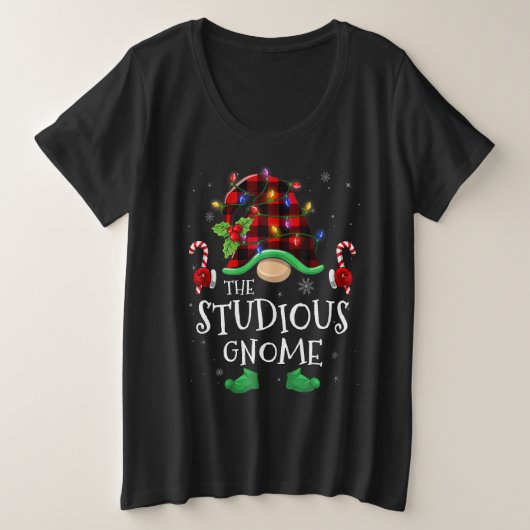 Studious Gnome Buffalo Plaid Matching Family Chris Grote Maat T-shirt (Design voorkant)