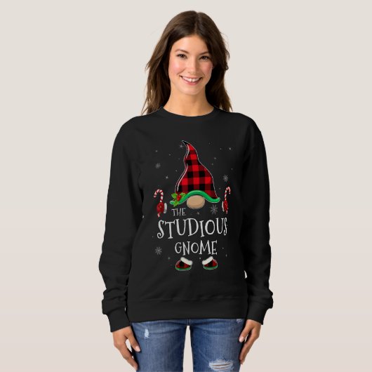 Studious Gnome Buffalo Plaid Matching Family Chris Trui (Voorkant volledig)