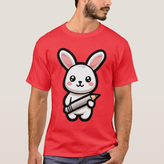 Studious Kawaii Bunny T-shirt (Voorkant)