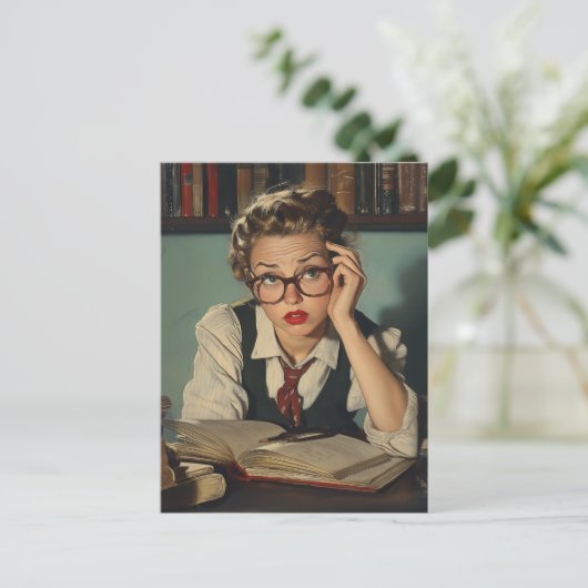 Studious Woman in stijl Briefkaart (Staand voorkant)
