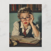 Studious Woman in  stijl Briefkaart (Voorkant)