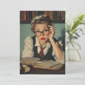 Studious Woman in  stijl Kaart (Staand voorkant)