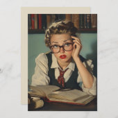 Studious Woman in  stijl Kaart (Voorkant / Achterkant)