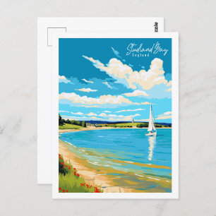 Studland Bay Engeland vintage reisillustratie Briefkaart