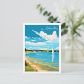 Studland Bay Engeland vintage reisillustratie Briefkaart (Staand voorkant)