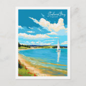 Studland Bay Engeland vintage reisillustratie Briefkaart (Voorkant)