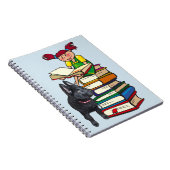 Study Buddy GSD Puppy & School Girl op Boeken Notitieboek (Rechterzijde)