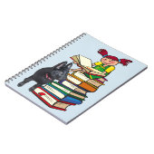 Study Buddy GSD Puppy & School Girl op Boeken Notitieboek (Linkerzijde)