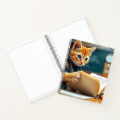 📚 Study Buddy Kitten - Adorable Scholar Notebook Notitieboek (Binnen)