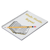Study. Hustle. Repeat – Custom Spiral Notebook Notitieboek (Linkerzijde)