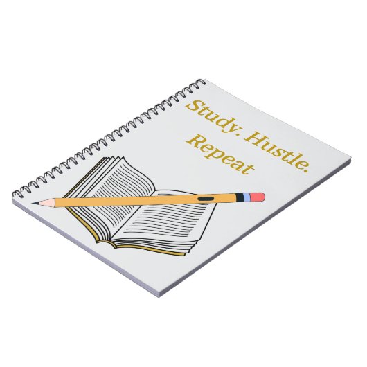 Study. Hustle. Repeat – Custom Spiral Notebook Notitieboek (Linkerzijde)