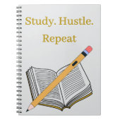 Study. Hustle. Repeat – Custom Spiral Notebook Notitieboek (Voorkant)