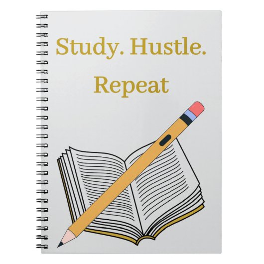 Study. Hustle. Repeat – Custom Spiral Notebook Notitieboek (Voorkant)