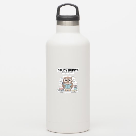 Study Owl Sticker – Cute Study Buddy Always (Waterfles)