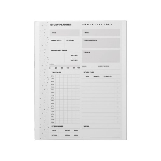 Study Planner Notitieblok (Linkerzijde)