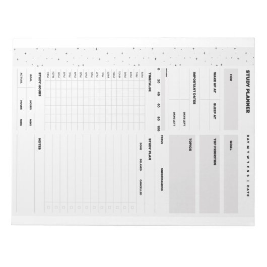 Study Planner Notitieblok (Voorkant)