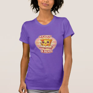 Study & Slice Pizza Shirt – Cute Kawaii Tiener T-s