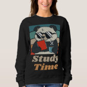 Study Time Panda Bear Cute Retro Animal Student Trui (Voorkant)