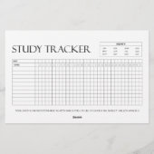 Study Tracker | Maand | 31 dagen | Onderwerp | Voo Briefpapier (Achterkant)