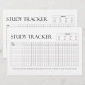 Study Tracker | Maand | 31 dagen | Onderwerp | Voo Briefpapier (Voorkant / Achterkant)