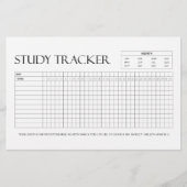 Study Tracker | Maand | 31 dagen | Onderwerp | Voo Briefpapier (Voorkant)