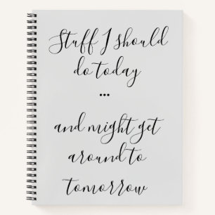 Stuf dat ik vandaag, manuscript, jouw naam op rug notitieboek