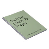 Stuf dat ik waarschijnlijk grappige citaat vergeet notitieboek (Rechterzijde)